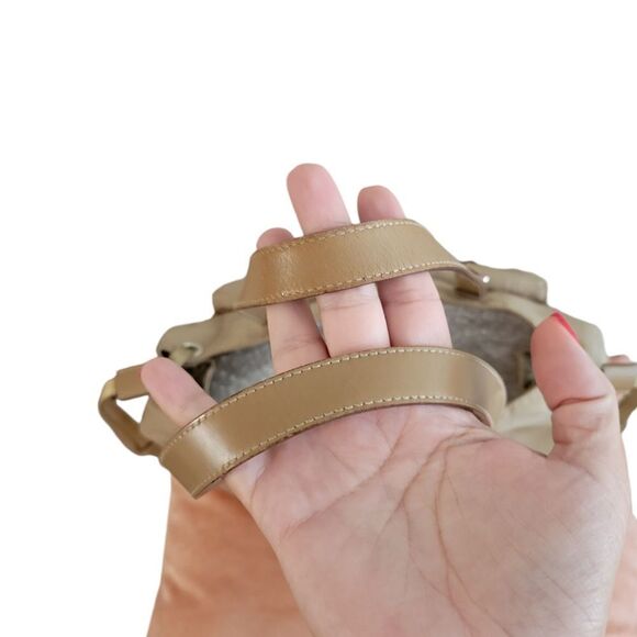 Prada Nylon Leather Beige khaki Tote Shoulder Bag Handbag - Picture 4 of 15